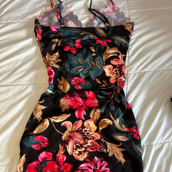 Black Floral Strapless Women’s Dress - Unbranded - Picture 2 of 2